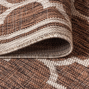 Trebol Moroccan Trellis Textured Weave Indoor/outdoor Square Rug